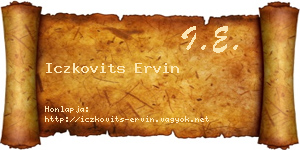 Iczkovits Ervin névjegykártya