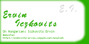 ervin iczkovits business card